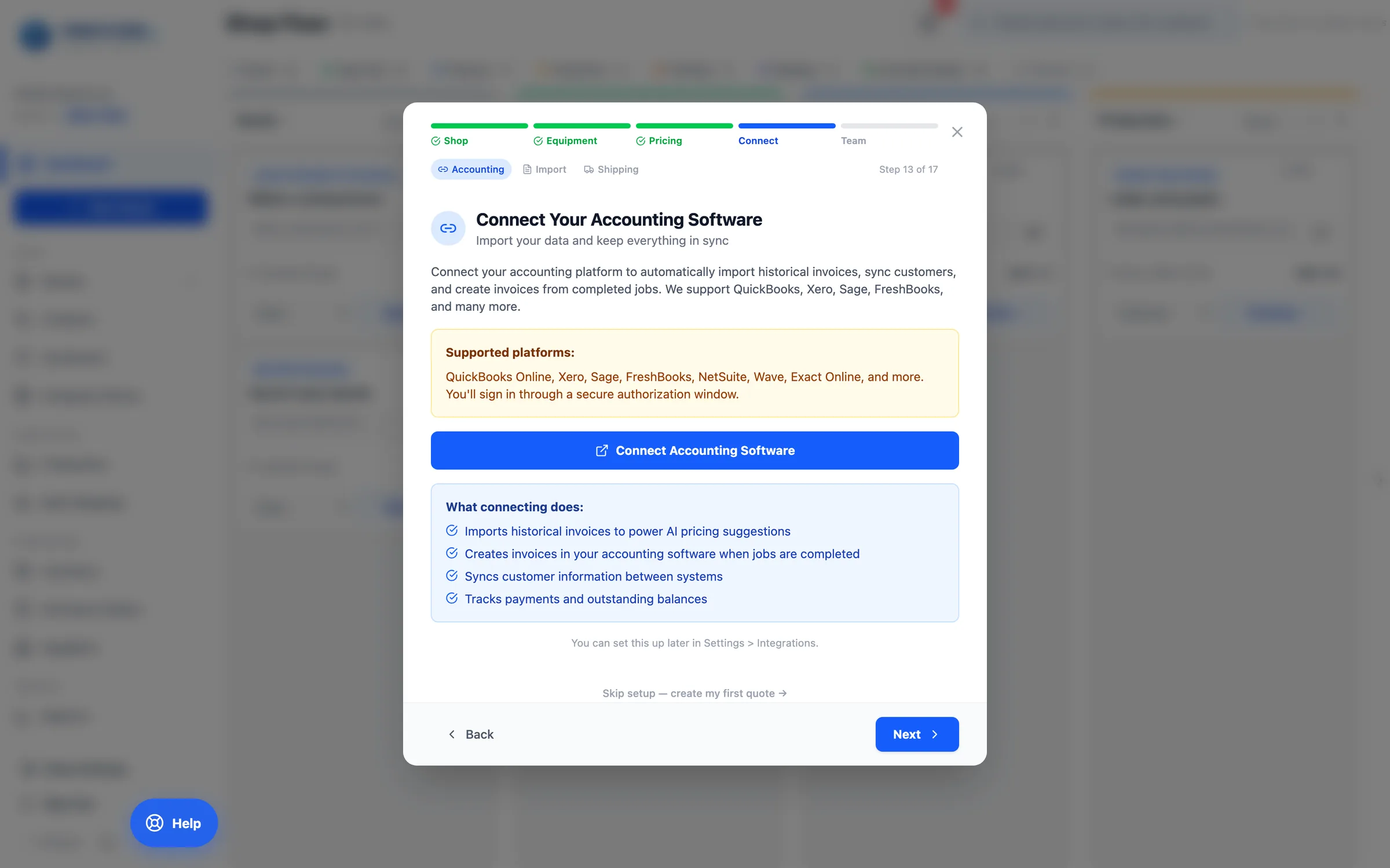 Connect your accounting software