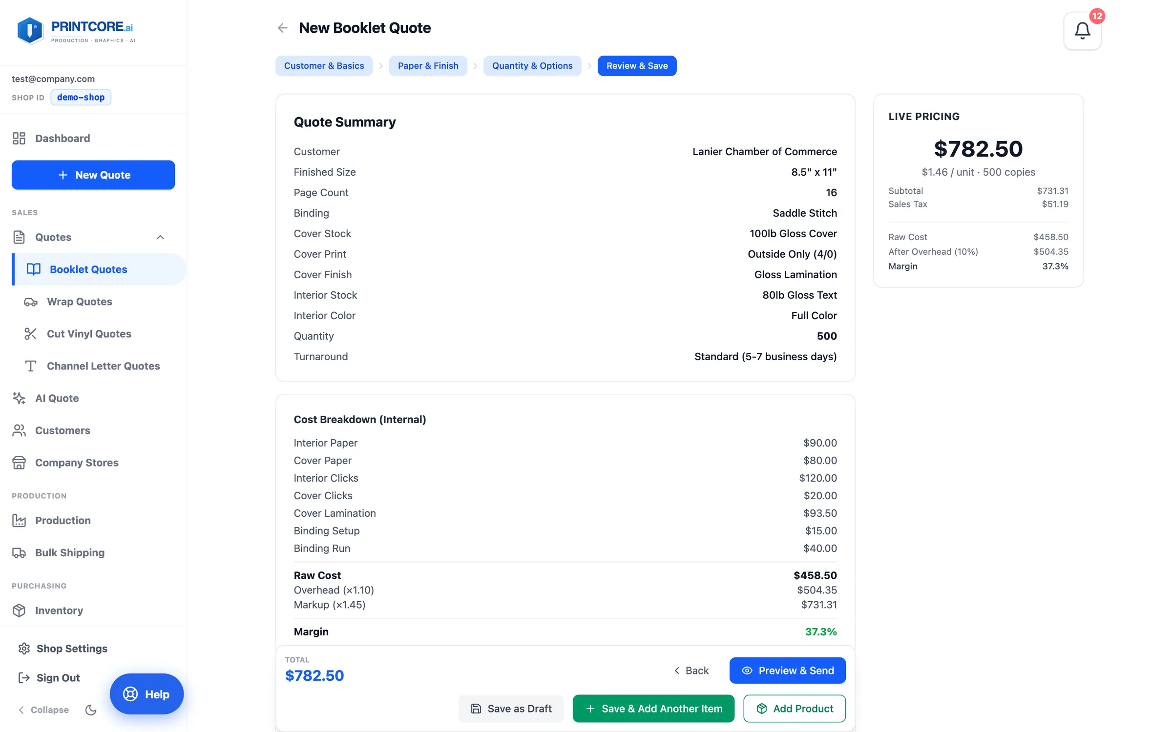 Review & Save