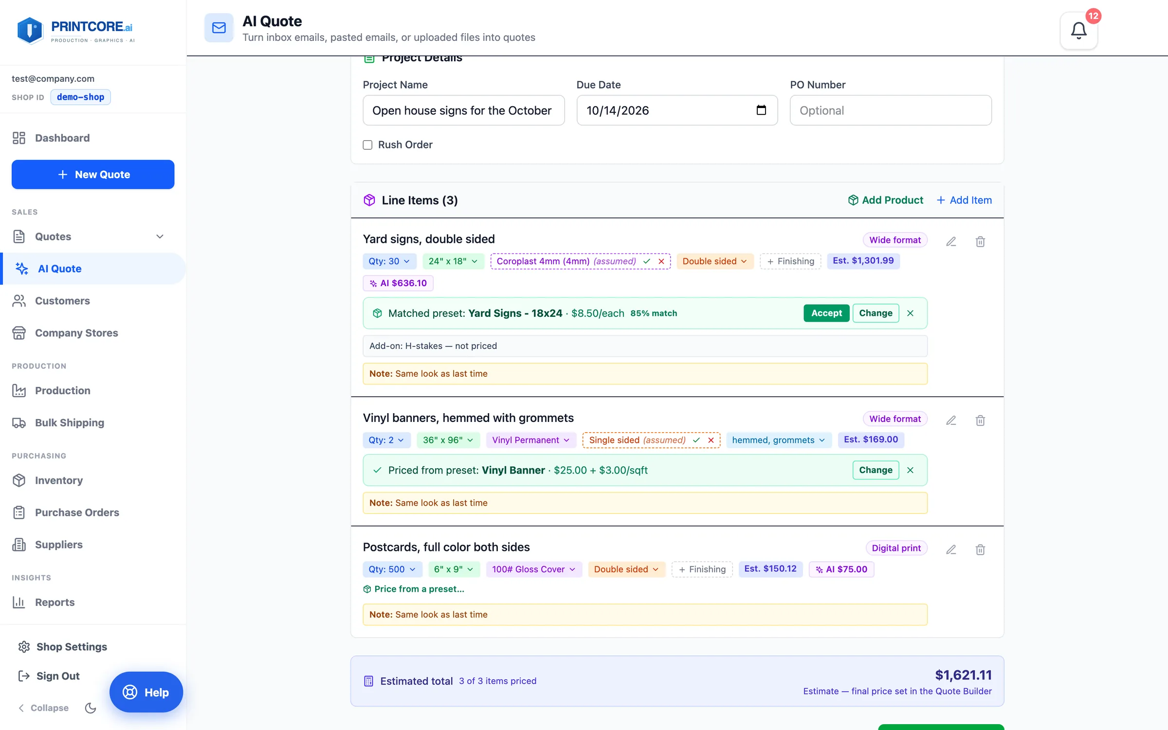 Items & Confirm: fix specs with a click