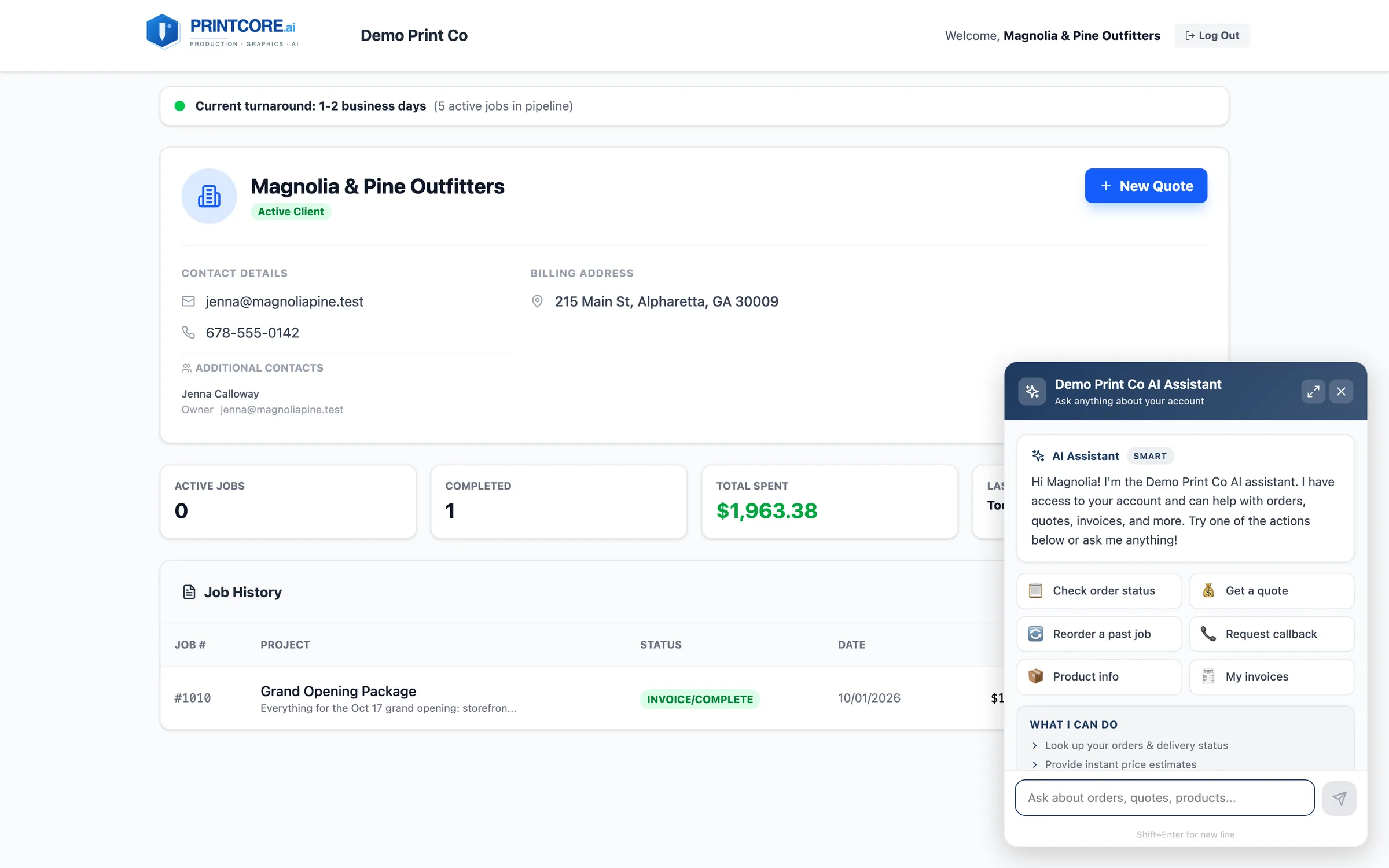 Built-in AI assistant