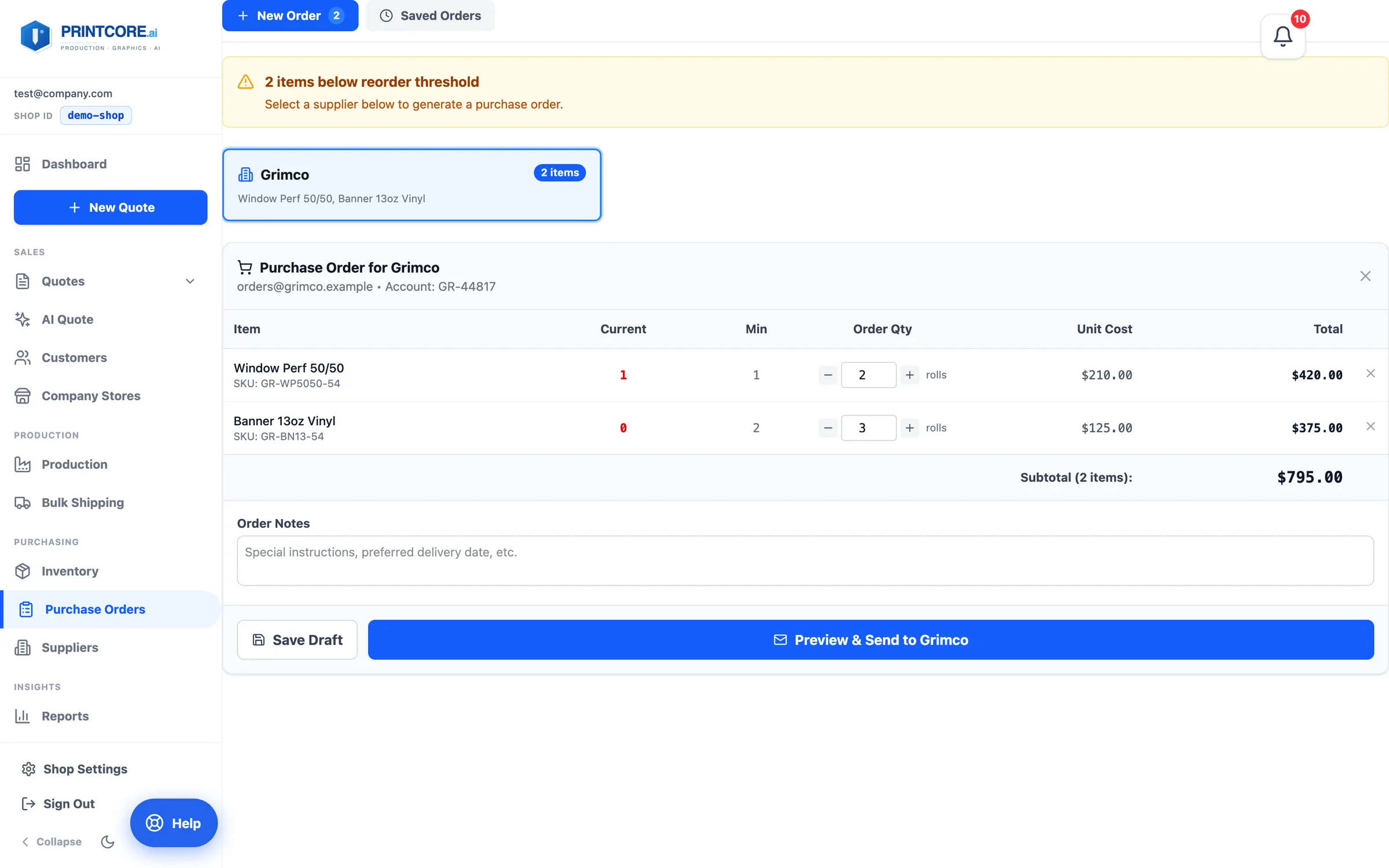 Purchase Orders